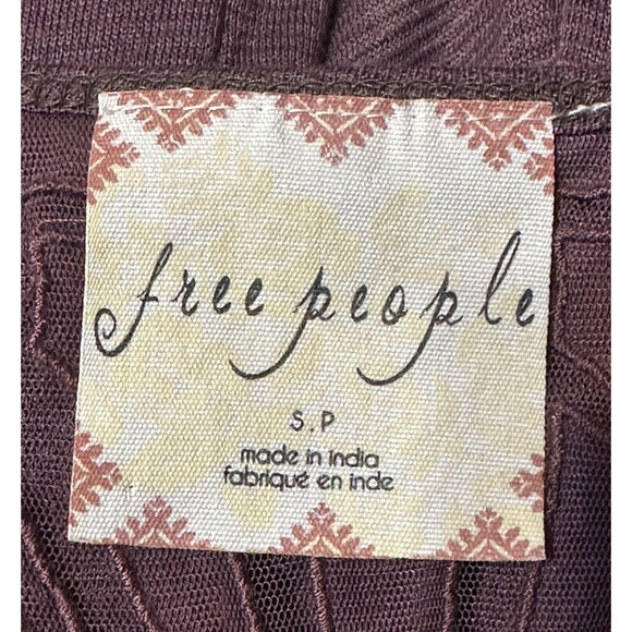 Free People Size SP The Gatsby Purple Embroidered Tunic Top Boho Minimalist - Picture 12 of 13